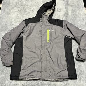 Columbia Coat Mens XXL Omni Heat Nylon Jacket Gray Hooded